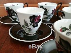 12 pc ROYAL ALBERT BONE CHINA ENGLAND MASQUERADE DEMITASSE COFFEE CUP & SAUCERS