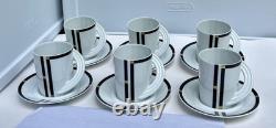 12p-pc Rosenthal Continental Nera 6 Sets Demitasse Cups & Saucers Coffee Tea Cup
