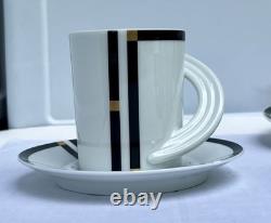 12p-pc Rosenthal Continental Nera 6 Sets Demitasse Cups & Saucers Coffee Tea Cup