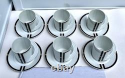 12p-pc Rosenthal Continental Nera 6 Sets Demitasse Cups & Saucers Coffee Tea Cup