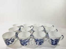 12x Royal Copenhagen Blue Flower 1546 Demitasse Coffee Cups and Saucers Set