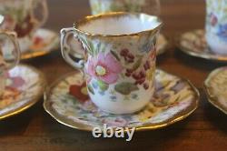 13 pc 6 sets Hammersley Queen Anne Coffee cups teacups tea saucer demitasse