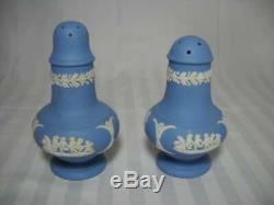 14 Pieces Vintage Wedgwod Blue Jasperware Demitasse Cups & Saucers Creamer Sugar