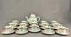 14 Vtg Adams Calyx Ware Lowestoft Mint Green Demitasse Cups + Saucers + Teapot