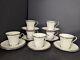 15 Pc Lenox Solitaire Demitasse Footed Cups And Saucer 2 1/2 Espresso Platinum