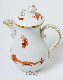 15-pc Meissen Red Dragon Demitasse Mocha Set Coffee Pot Cups Saucers Tea Service