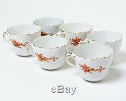 15-pc Meissen Red Dragon Demitasse Mocha Set Coffee Pot Cups Saucers Tea Service