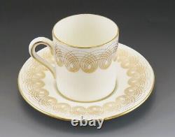 16pc Wedgwood Persephone Gold Swirl Demitasse Tea/Coffee Cups & Saucers