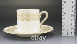 16pc Wedgwood Persephone Gold Swirl Demitasse Tea/Coffee Cups & Saucers