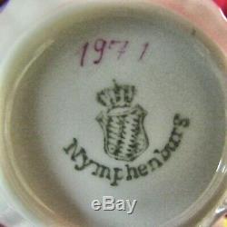 17 Pc NYMPHENBURG FLORAL DEMITASSE COFFEE POT SUGAR CREAMER CUP & SAUCERS