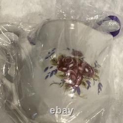 17 pc China Demitasse Tea Pot Creamer Sugar Bowl 6 Tea Cups & saucers Set candle