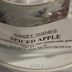 17 pc China Demitasse Tea Pot Creamer Sugar Bowl 6 Tea Cups & saucers Set candle