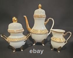 17pc Imperial Japan Design Demitasse Footed Cups Saucers Creamer Sugar Gold Gild
