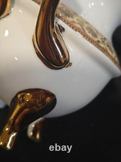 17pc Imperial Japan Design Demitasse Footed Cups Saucers Creamer Sugar Gold Gild