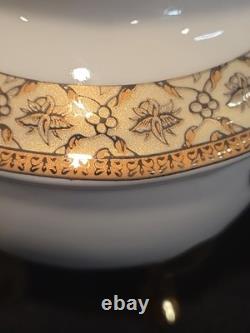 17pc Imperial Japan Design Demitasse Footed Cups Saucers Creamer Sugar Gold Gild