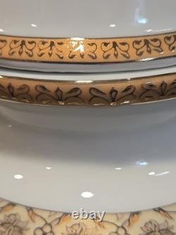 17pc Imperial Japan Design Demitasse Footed Cups Saucers Creamer Sugar Gold Gild