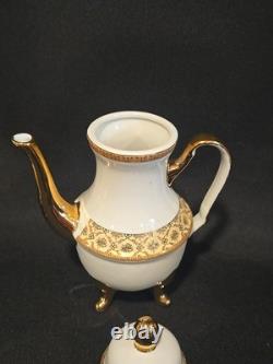 17pc Imperial Japan Design Demitasse Footed Cups Saucers Creamer Sugar Gold Gild