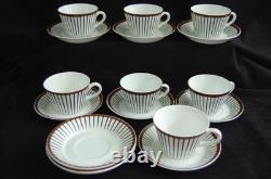 17pc Set Spisa Ribb Demitasse/Expresso Cups & Saucers MCM Gustavsberg Sweden Sig