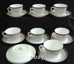 17pc Set Spisa Ribb Demitasse/Expresso Cups & Saucers MCM Gustavsberg Sweden Sig