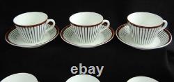 17pc Set Spisa Ribb Demitasse/Expresso Cups & Saucers MCM Gustavsberg Sweden Sig