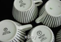 17pc Set Spisa Ribb Demitasse/Expresso Cups & Saucers MCM Gustavsberg Sweden Sig
