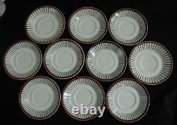 17pc Set Spisa Ribb Demitasse/Expresso Cups & Saucers MCM Gustavsberg Sweden Sig