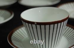 17pc Set Spisa Ribb Demitasse/Expresso Cups & Saucers MCM Gustavsberg Sweden Sig