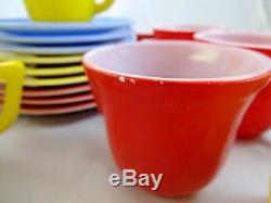18 pc Hazel Atlas Little Hostess Milk Glass Demitasse Cup & Saucer Child Tea Set
