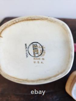 1889 Royal Worcester Burgundy Floral Demitasse 6Cups &Saucers WithHall Pot ANTIQUE