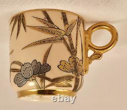 19 C. Royal Worcester Demitasse Cup & Saucer, Aesthetic, Flying Cranes