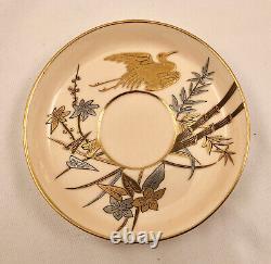 19 C. Royal Worcester Demitasse Cup & Saucer, Aesthetic, Flying Cranes