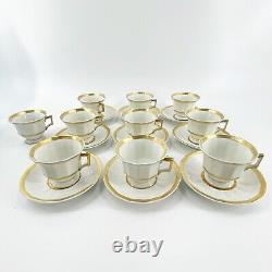 19 Pcs T&V Tressemanes & Vogt Limoges La Cloche Demitasse Espresso Cups Saucers