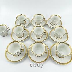 19 Pcs T&V Tressemanes & Vogt Limoges La Cloche Demitasse Espresso Cups Saucers