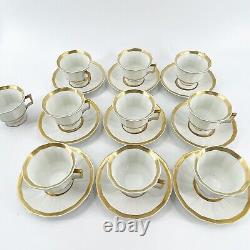 19 Pcs T&V Tressemanes & Vogt Limoges La Cloche Demitasse Espresso Cups Saucers