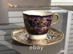 1902-1922 Royal Doulton / Tiffany & Co Porcelain Cobalt Blue Gold Demitasse Cup