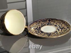 1902-1922 Royal Doulton / Tiffany & Co Porcelain Cobalt Blue Gold Demitasse Cup
