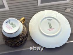 1902-1922 Royal Doulton / Tiffany & Co Porcelain Cobalt Blue Gold Demitasse Cup