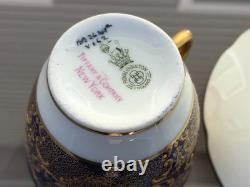 1902-1922 Royal Doulton / Tiffany & Co Porcelain Cobalt Blue Gold Demitasse Cup