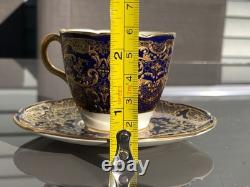 1902-1922 Royal Doulton / Tiffany & Co Porcelain Cobalt Blue Gold Demitasse Cup