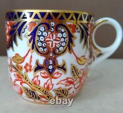 1913 Royal Crown Derby Kings Pattern 383 Demitasse Cups & Saucers Imari Style