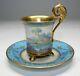 1914 Hutschenreuther Handpainted Demitasse Cup & Saucer Seascape & Portrait