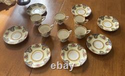 1920's Crown Ducal Ware England Westminster Demitasse Cups and Saucers Set of 6