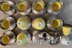 1920's Lenox China and Sterling Silver Demitasse Cups & Saucers (Set of 11 + 1)
