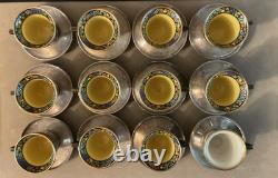 1920's Lenox China and Sterling Silver Demitasse Cups & Saucers (Set of 11 + 1)
