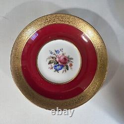 1920s PARAGON 6 Sets Rose Bouquet Burgundy Gold Demitasse Espresso Cups Saucers