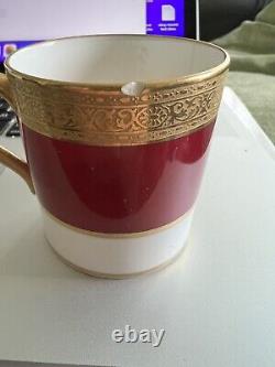 1920s PARAGON 6 Sets Rose Bouquet Burgundy Gold Demitasse Espresso Cups Saucers