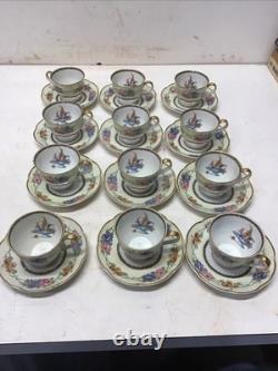 1925-1936 Set Of 12 Theodore Haviland Limoge Aquitania Demitasse Cups & Saucers