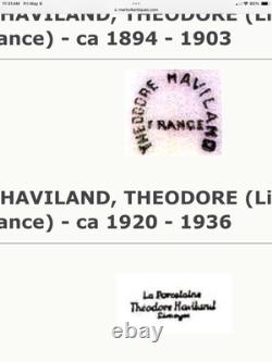 1925-1936 Set Of 12 Theodore Haviland Limoge Aquitania Demitasse Cups & Saucers