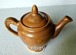 1930 Homer Laughlin Wells Art Demitasse Cafe Pot Sugar Creamer 4 Cups 5 Saucers