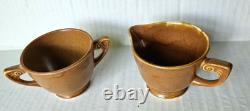 1930 Homer Laughlin Wells Art Demitasse Cafe Pot Sugar Creamer 4 Cups 5 Saucers